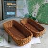 Imitation Rattan Storage Baskets Waterproof Woven For Kitchen Bathroom Desktop Snack Organizer