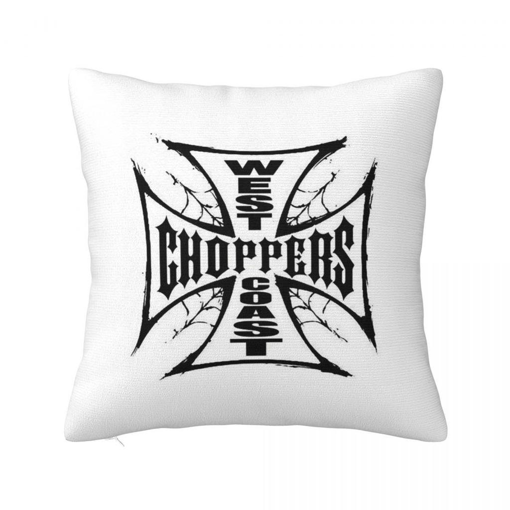 West Coast Iron Cross Choppers Square Pillowcase Cushion Cover Pillow Case Throw Pillow Cover for Home Sofa Living Room
