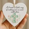 Christmas Heart Ornaments Ceramic Pendants Friendship Heart Shape Ornament For Best Friends Women Men Teacher Family Door Handle