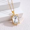 Hot-Selling Geometric Zirconia Square Necklace: European & American Style, Fashionable and Versatile for Autumn/Winter