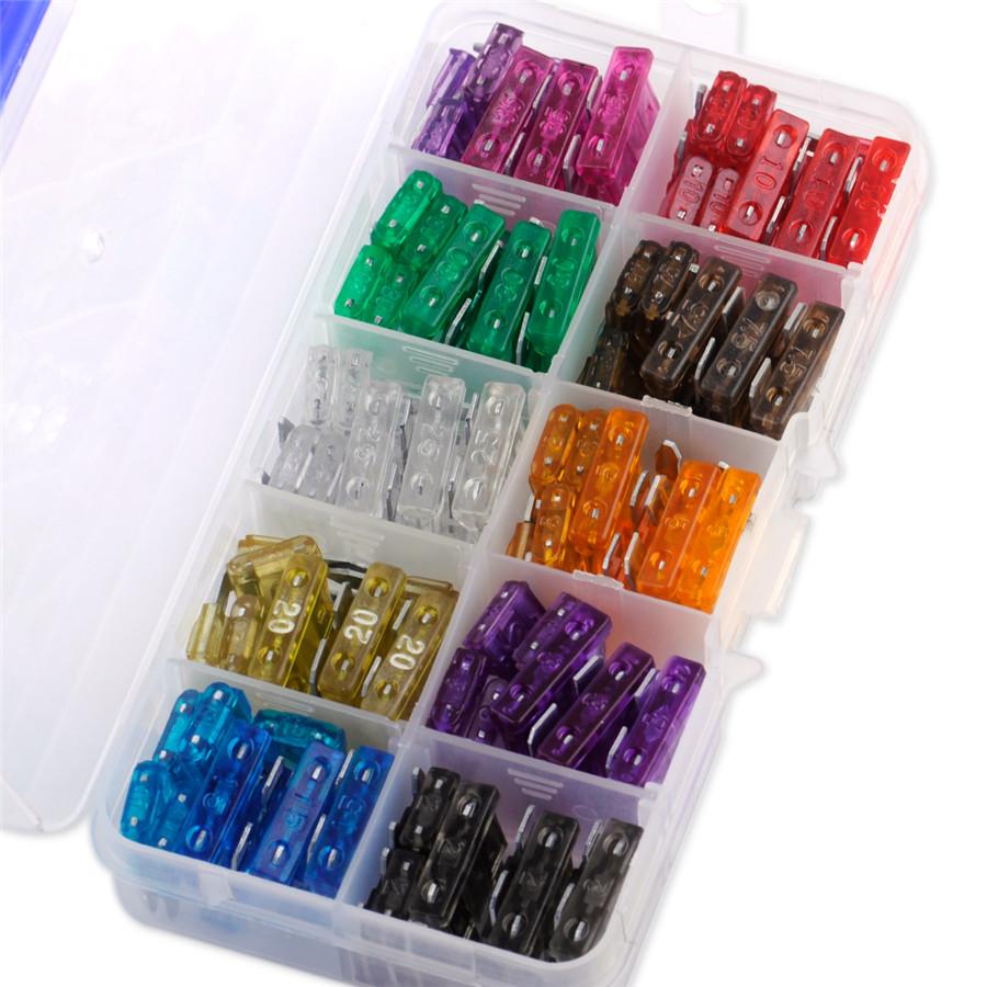 110x Mixed Zinc Plated Spade Blade Fuse Standard Small for Car Motorcycles Home
