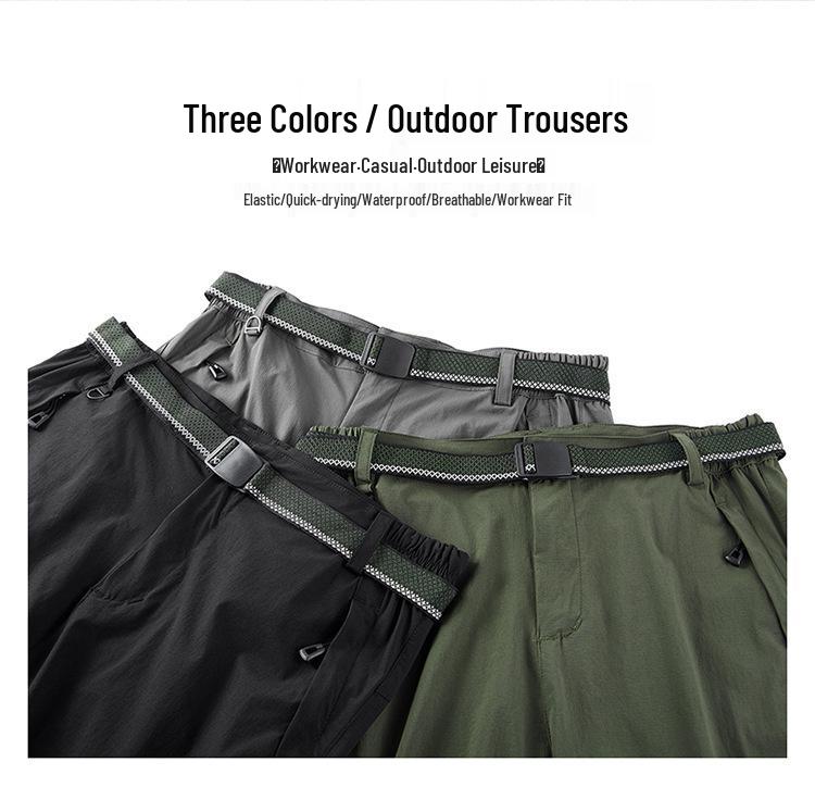 Men's Quick-Dry Stretch Breathable Ice-Cool Multi-Pocket Casual Long Pants