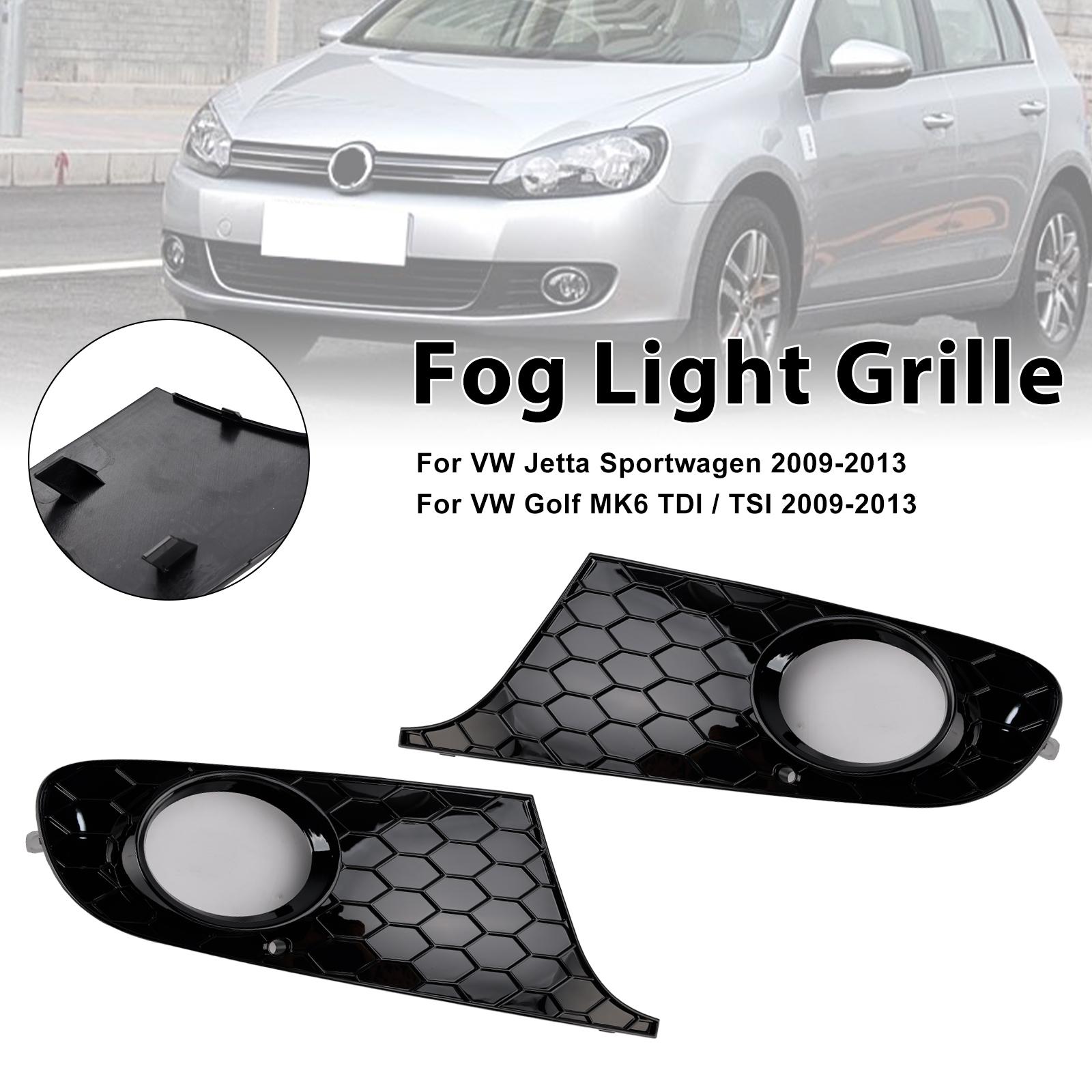 2PCS Fog Light Cover Grille Grill 5K0853666 for VW MK6 Golf Jetta 2009-2013