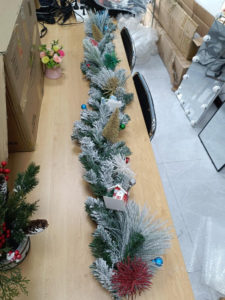 

6-футовая плотная рождественская деревенская гирлянда, искусственное рождественское кедровое дерево и гирлянда для дома, украшение для камина, лестницы, перил