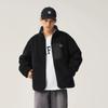 Li Ning Sportmode Serie Amerikaanse Vintage Casual Eenvoudig Veelzijdig Winddicht Los Fleecejack Uniseks Jack Zwart AFDUC95-8