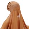 Muslim Women Bonnet + Chiffon Shawl Instant Under scarf Cap Islam Inner Scarf Headband Stretch Hijab Cover Headwrap Turbante