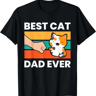Best Cat Dad Ever Papa Calico Cat T-Shirt