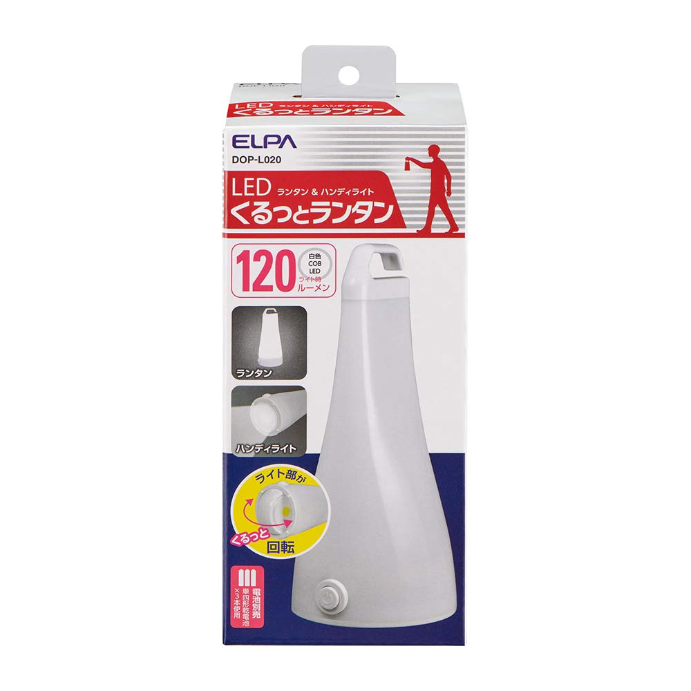Asahi Denki ELPA LED curly lantern DOP-L020, white