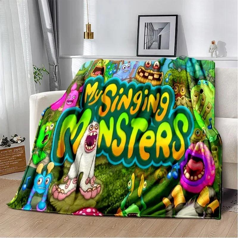 My Singing Monsters videospill tegneserie Mykt plysjteppe,flanellteppe Dyneteppe for stue soverom Sengsofa Piknik