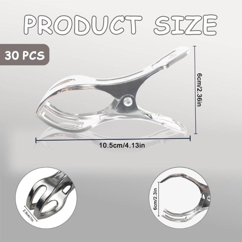 30 Pezzi Morsetti Robusti Multiuso in Acciaio Inossidabile per Teli Piscina a Sbalzo, Morsetti Antivento per Fissare Teli di Copertura per Piscine Fuori Terra