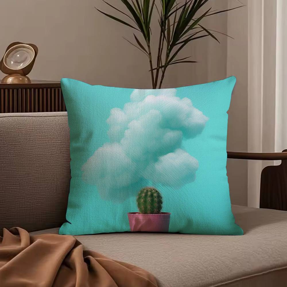 Tropical Plant Fruits Pillow Case Anti-dustmite Pillowcase Invisible zipper silky short plush Sofa cushion cover