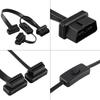16 Pin Male To Dual Female OBD2 Splitter Flat Extension Cable Adapter with Switch