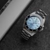HYAKUICHI 101 No.7R-IB Hyakuichi Ceramic Bezel Dive Watch, Mechanical, No Date, Ice Blue, Hack Function