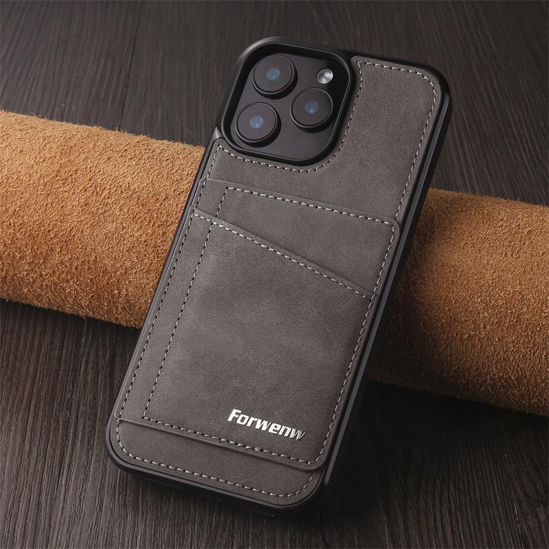 Luxury PU Leather Wallet Phone Case For iPhone 17 Air 16E 16Pro Max 15 14Plus 13MINI 12MINI 11 Pro Max Card Slot Holder Cover