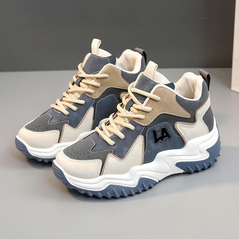 2025 New Autumn High Top Shoes Women Dad Shoes Student Casual Shoes Women's Platform Shoes Thick sole Height Increasing Shoes