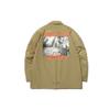 Li Ning Sports Fashion Serie CF Mars Cartoon-Print Symbol Bestickte Coachjacke Unisex-Jacke Khaki AJDR392-2