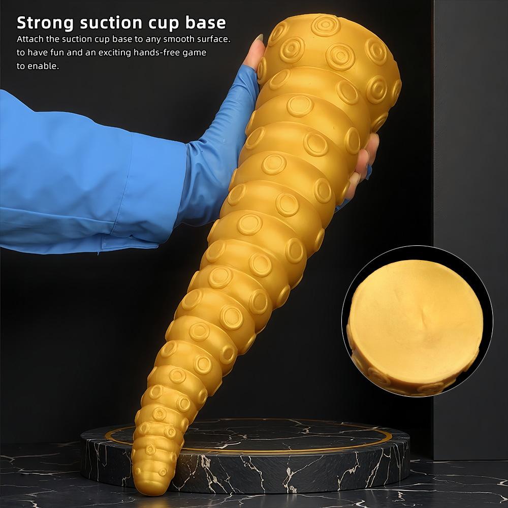 Golden Silicone 8cm Octopus Legs Oversized Thick and Gradually Thick with Small To Large Pointed Anal Plugs and Anal Dilators Toy Backcourt