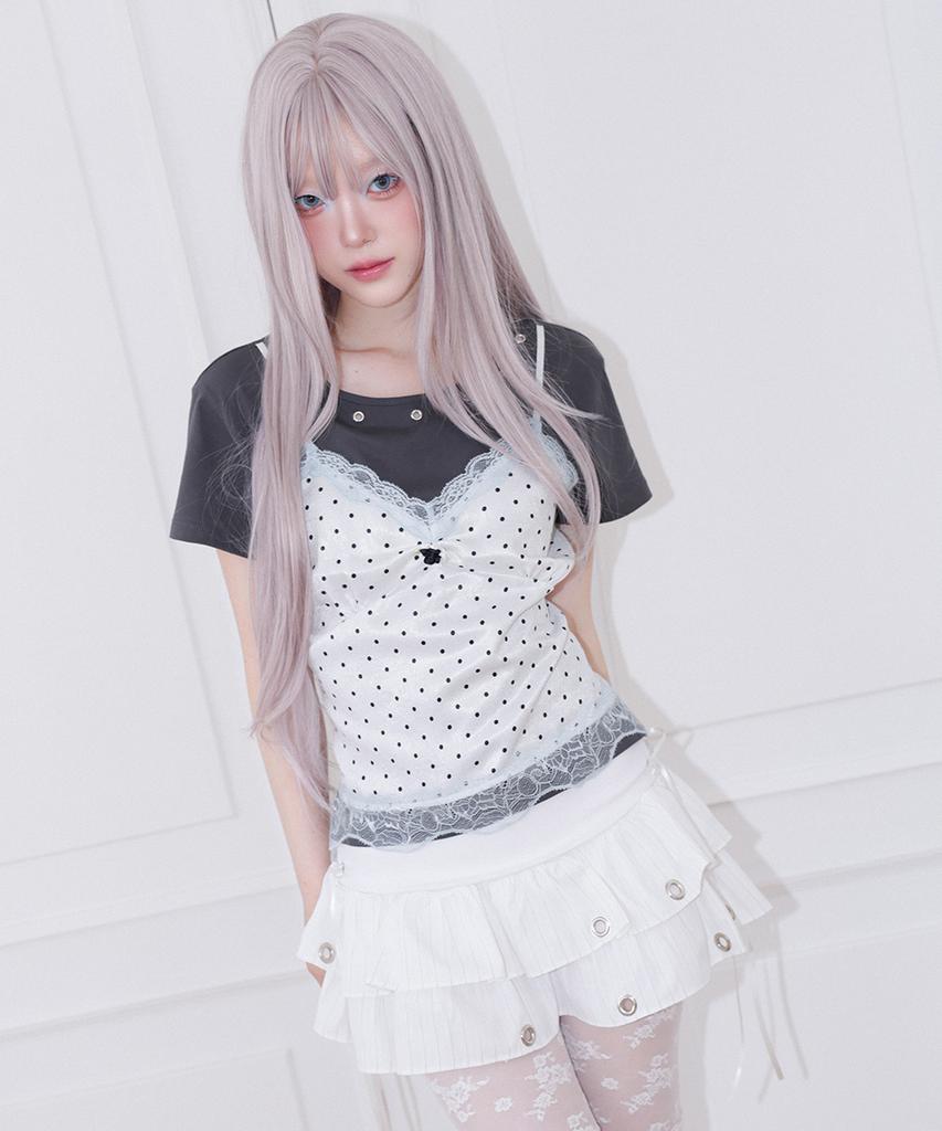 Chelikwili Soft Punk Eyelet Skirt - White