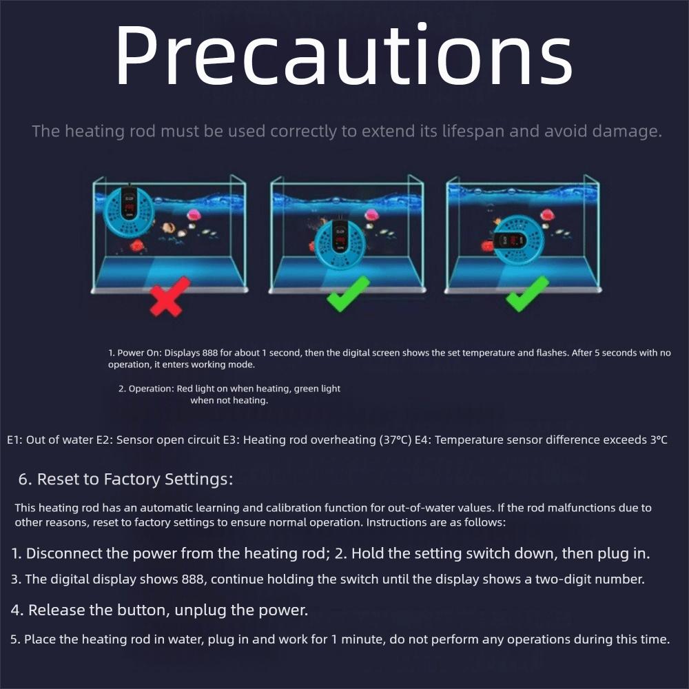 17-34°C Aquarium Turtle Heater Low Water Level Adjustable Fish Tank Submersible Heater LCD Display Temperature Controller