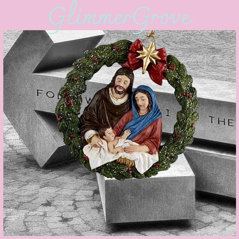 Elegant Acrylic Jesus Birth Christmas Tree Ornament For Home Decor And Rearview Mirror
