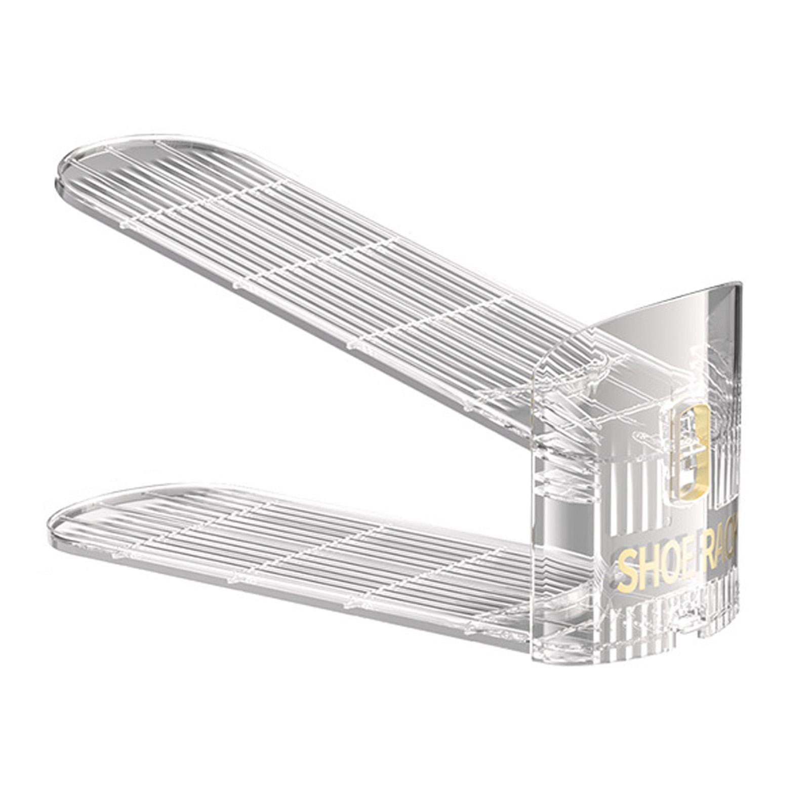 

Практичные регулируемые органайзеры для обуви, экономящие место, двухслойная штабелируемая подставка для обуви для дома и офиса прозрачный