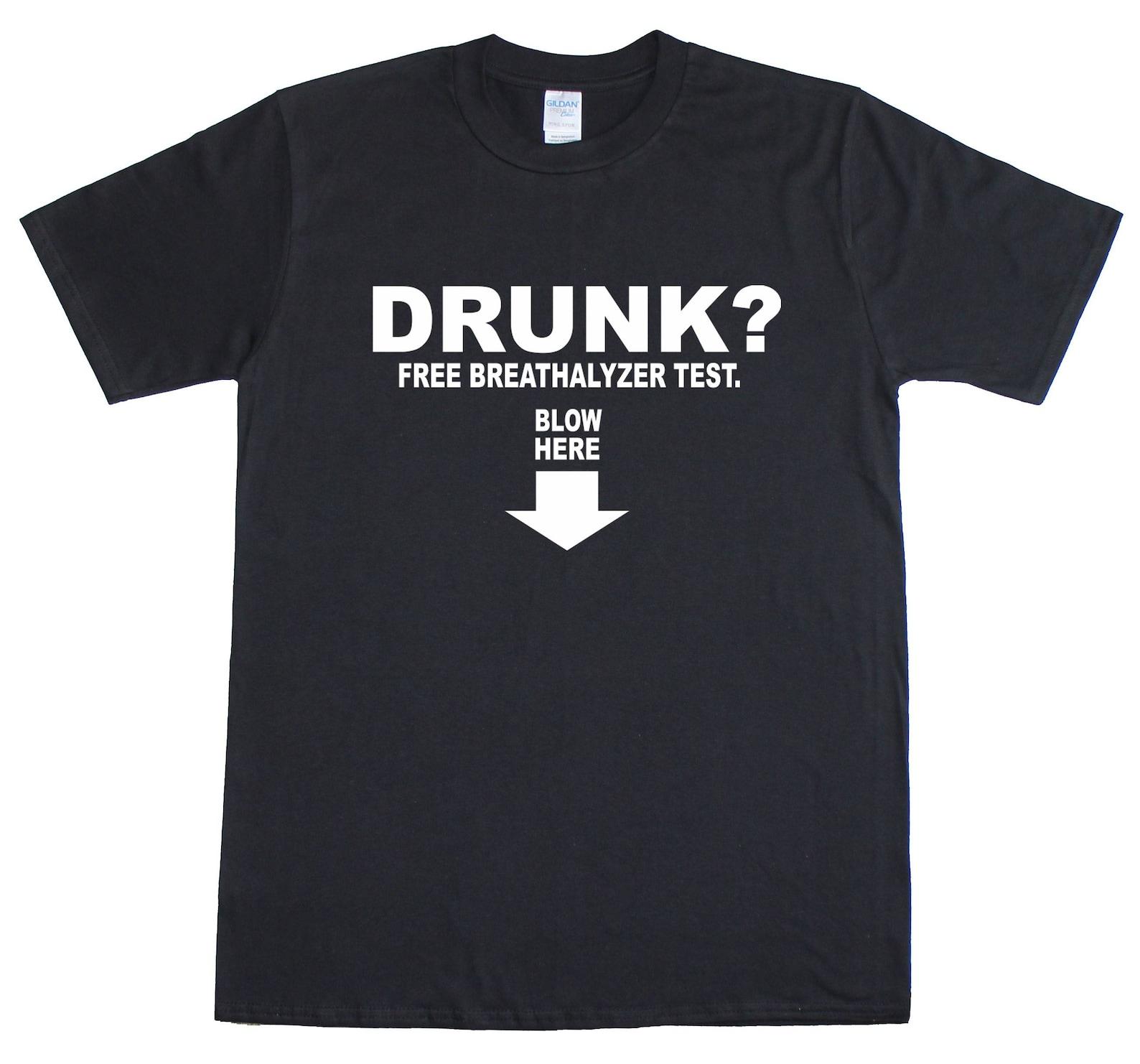 Drunk Free Breathalyzer Test Funny Rude Funny Mens Loose Fit Cotton T-Shirt L