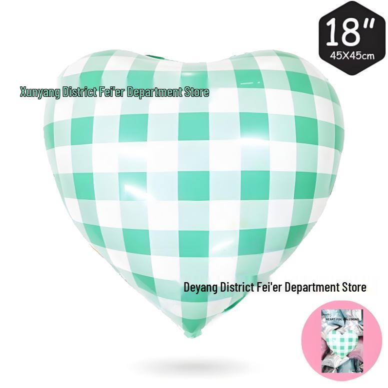 18" Heart Grid Birthday Party Backdrop Aluminum Balloons - Bulk/Individual Pack