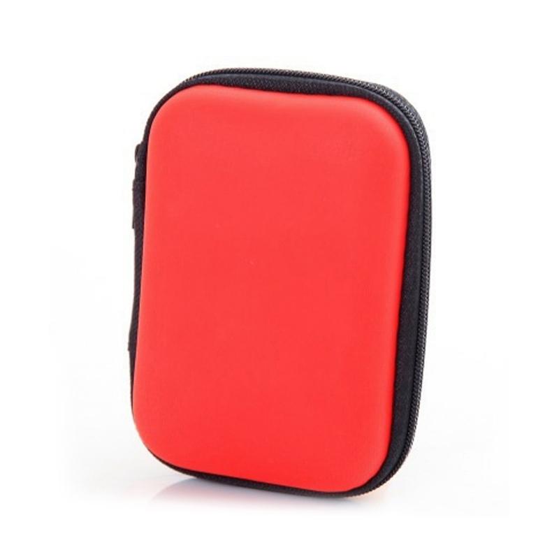 Hard Eva Shockproof Earphone Storage Case Inner Mesh Pocket For Earbuds Cables Coins Travel Commute