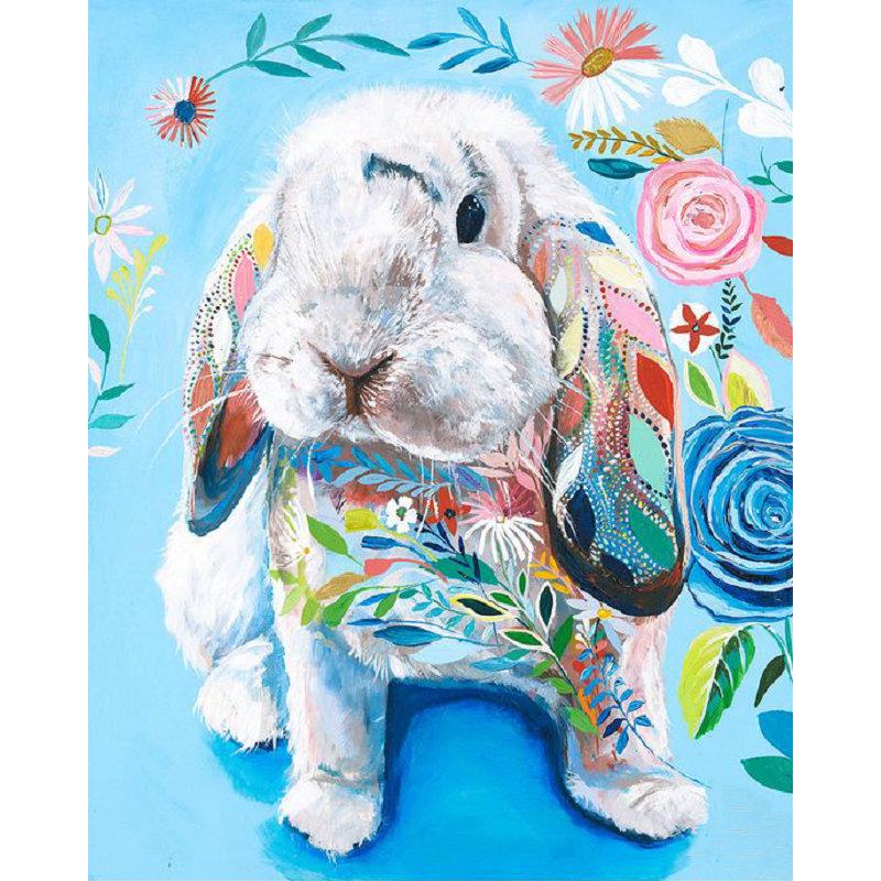 

5D DIY Бриллиантовая живопись Мозаика Bunny Full Drill Quare / Круглый бриллиант Вышивка Подарок или украшение