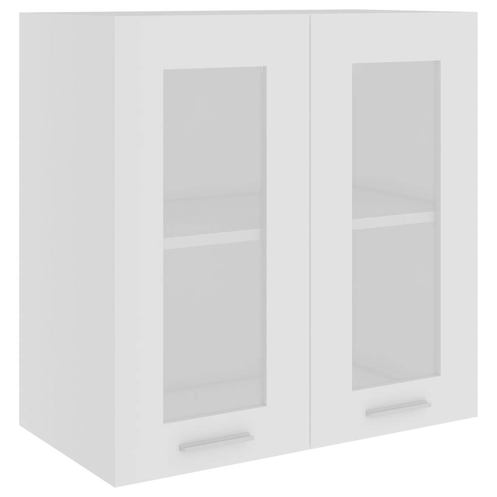 Lyon Wandhängendes Glasvitrinenschrank Weiß 60 x 31 x 60 cm Holzwerkstoff