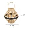 Bamboo Lantern with Handle Romantic Hanging for Table Home Farmhouse Style A