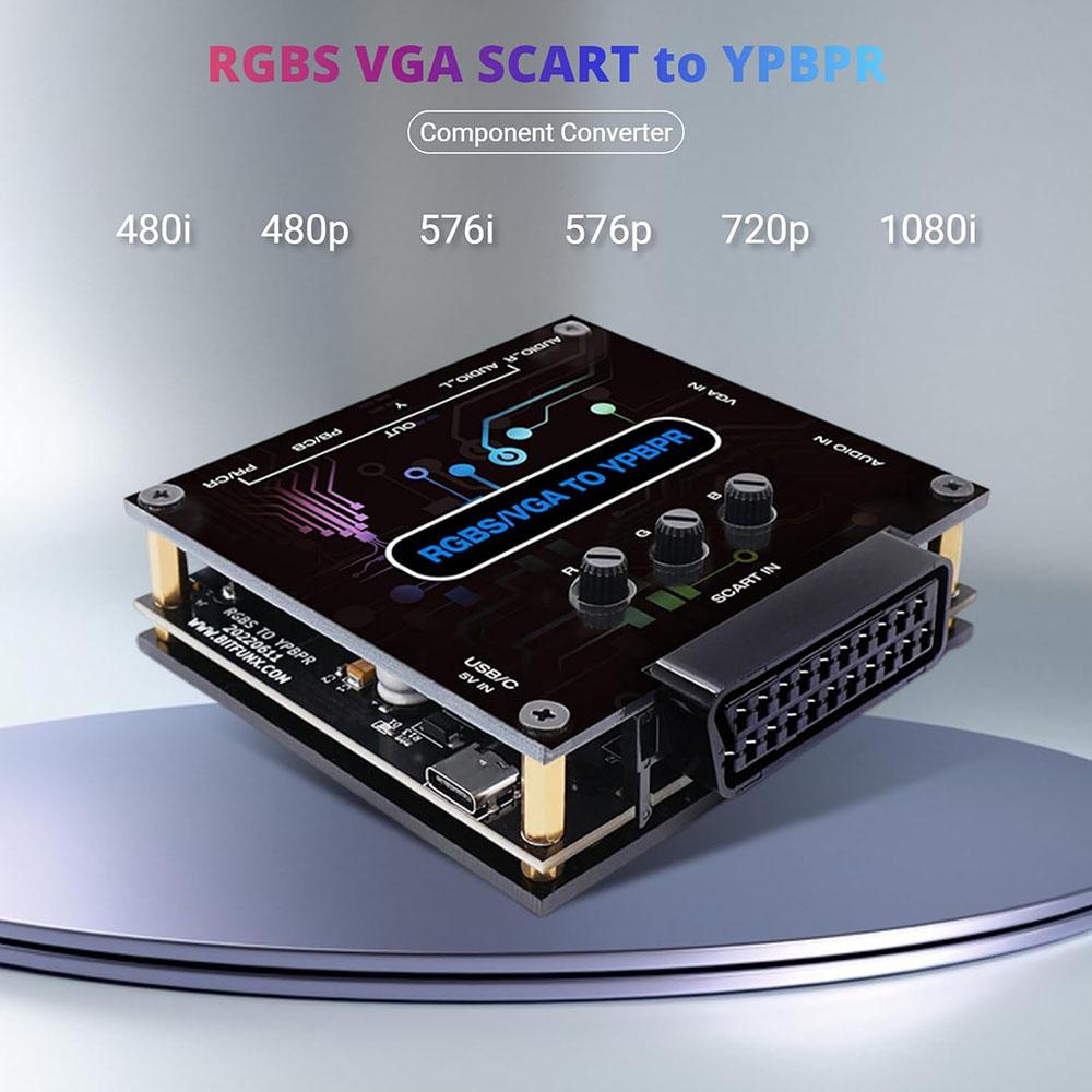 RGBS VGA SCART to YPBPR Converter, Convert Video Signal to Color Difference Sign