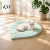 Non Slip Pet Mat for Furniture Leaf Shaped Mat, Soft Reversible Cat Sleeping Pad, Washable Natural Style Bedding Padded Dog Bed Sofa Floor Crate