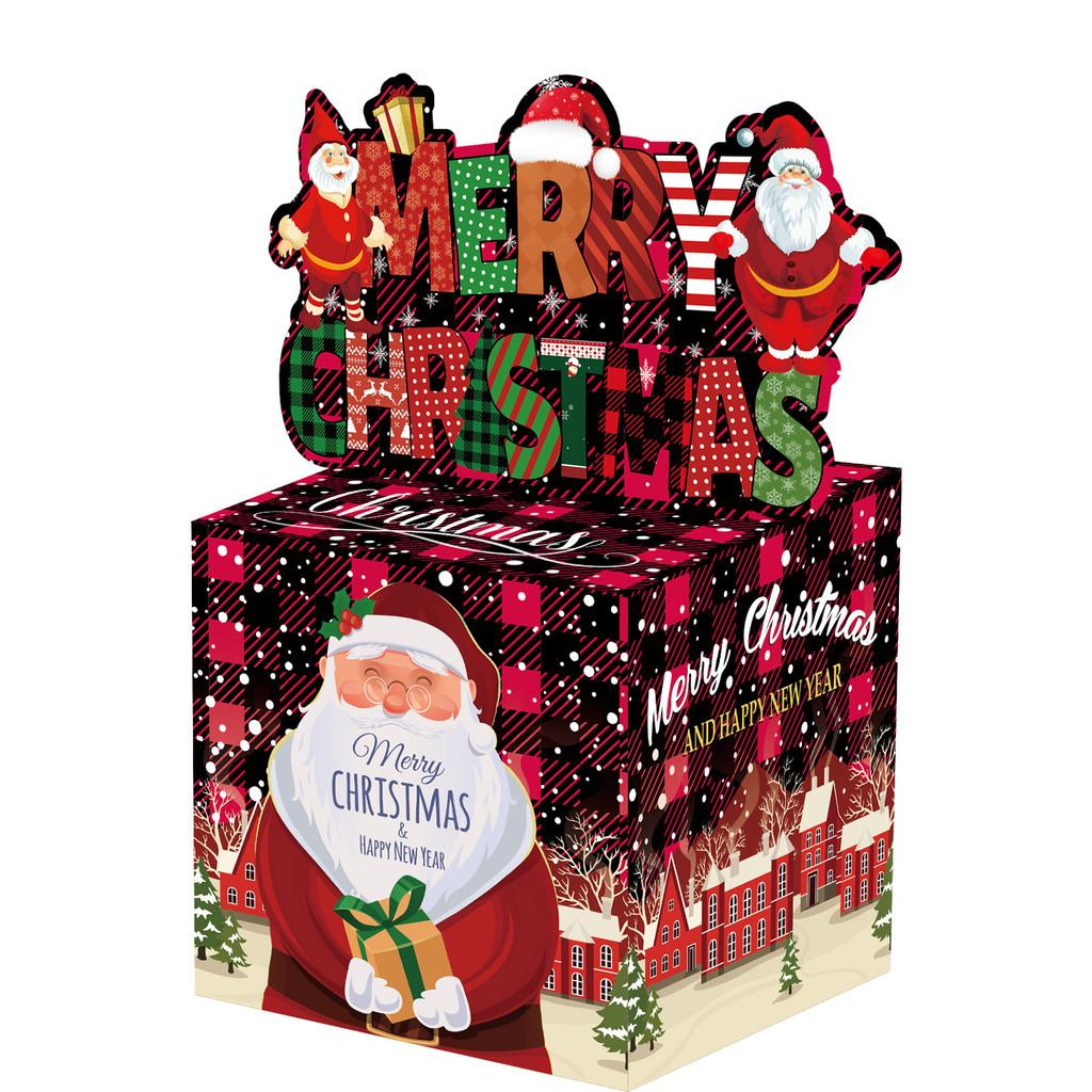 Gift Christmas Santa Container Cartoon Design Reinforced Cover Events Holiday