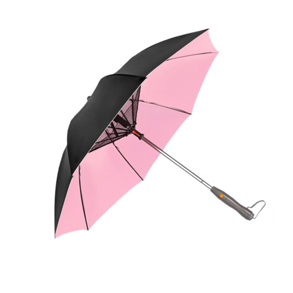 Fan Integrated Umbrella for Sun Protection Outdoor Activities Portable Cooling UV Shade Windproof Travel Accessory