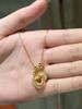 Exquisite S925 Sterling Silver Zircon Gourd Necklace for Women - Luxury Brushed Clavicle Chain