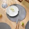 Set of 12 Round Braided Placemats 32CM Table Mats for Dining Tables Christmas Halloween Woven Washable Non-Slip Place mats NONE