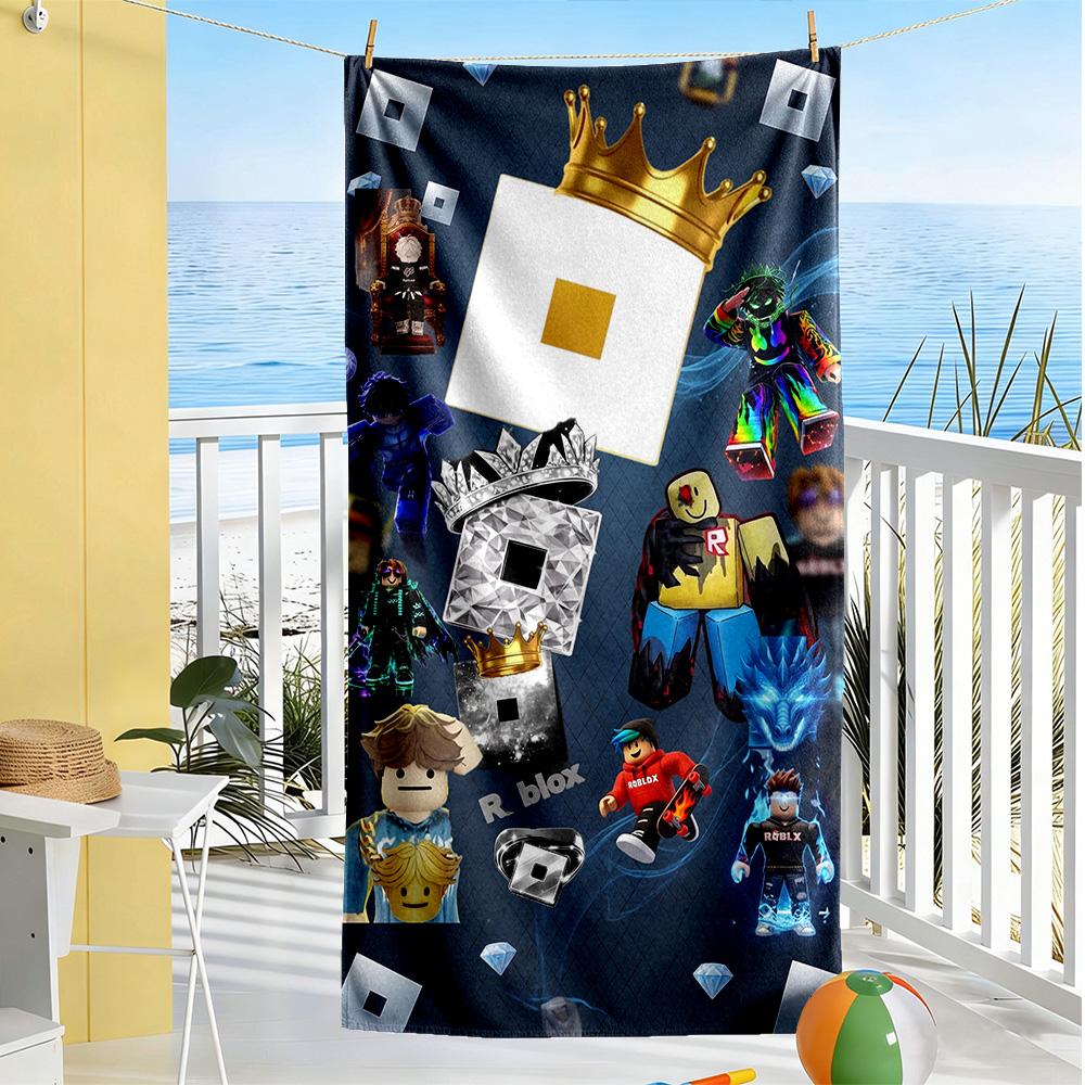 Roblox Strandtuch Hohe Saugfähigkeit & Schnelltrocknend Bequem Leicht Perfekt für Reisen Yoga Camping und Schwimmen