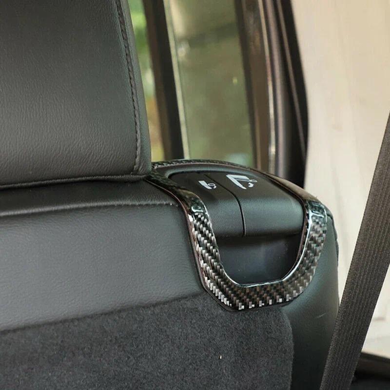 2 Pcs Car Carbon Fiber Rear Seat Switch Bezel Trim for Jeep Wrangle JL Gladiator JT 2018-2021 Accessories