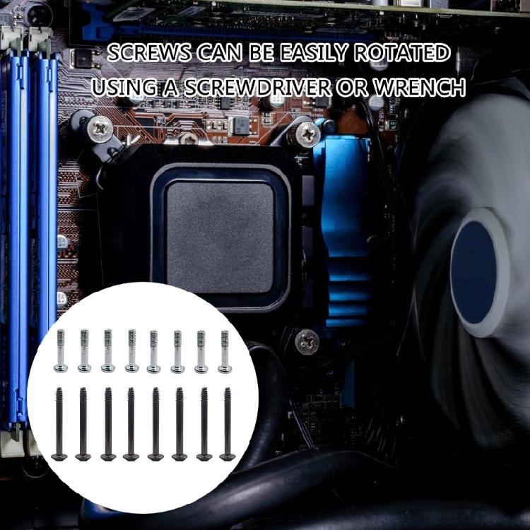 8Pcs 2/3cm PC Computer Case Cooling Fan Mount Screws Set Fan Mounting Screws Laptop Computer Screw for Water Cooling