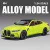 1:24 Metal Die Cast M4 Sports Car Model Simulation Sound Light Boy Toy Car Home Decor Children's Birthday Gift Halloween Toys