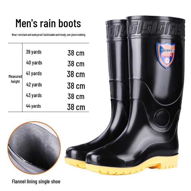 Men's High-Top Waterproof Mesh Boots for Fall and Winter – Lightweight, Warm, Wear-Resistant Rubber Work Shoes