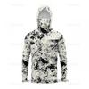 Mens Quick-Dry Ice Silk Long Sleeve Fishing Shirt With Hood Integrated Face Cover UV Protection Outdoor Sunproof Apparel