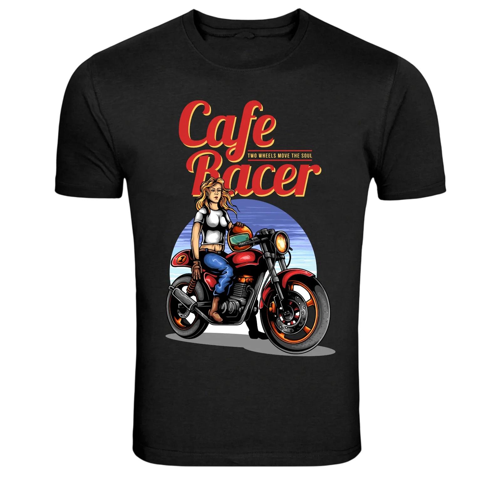 Cafe Racer Vintage Motorcycle Rider Graphic T-Shirt XXXXL