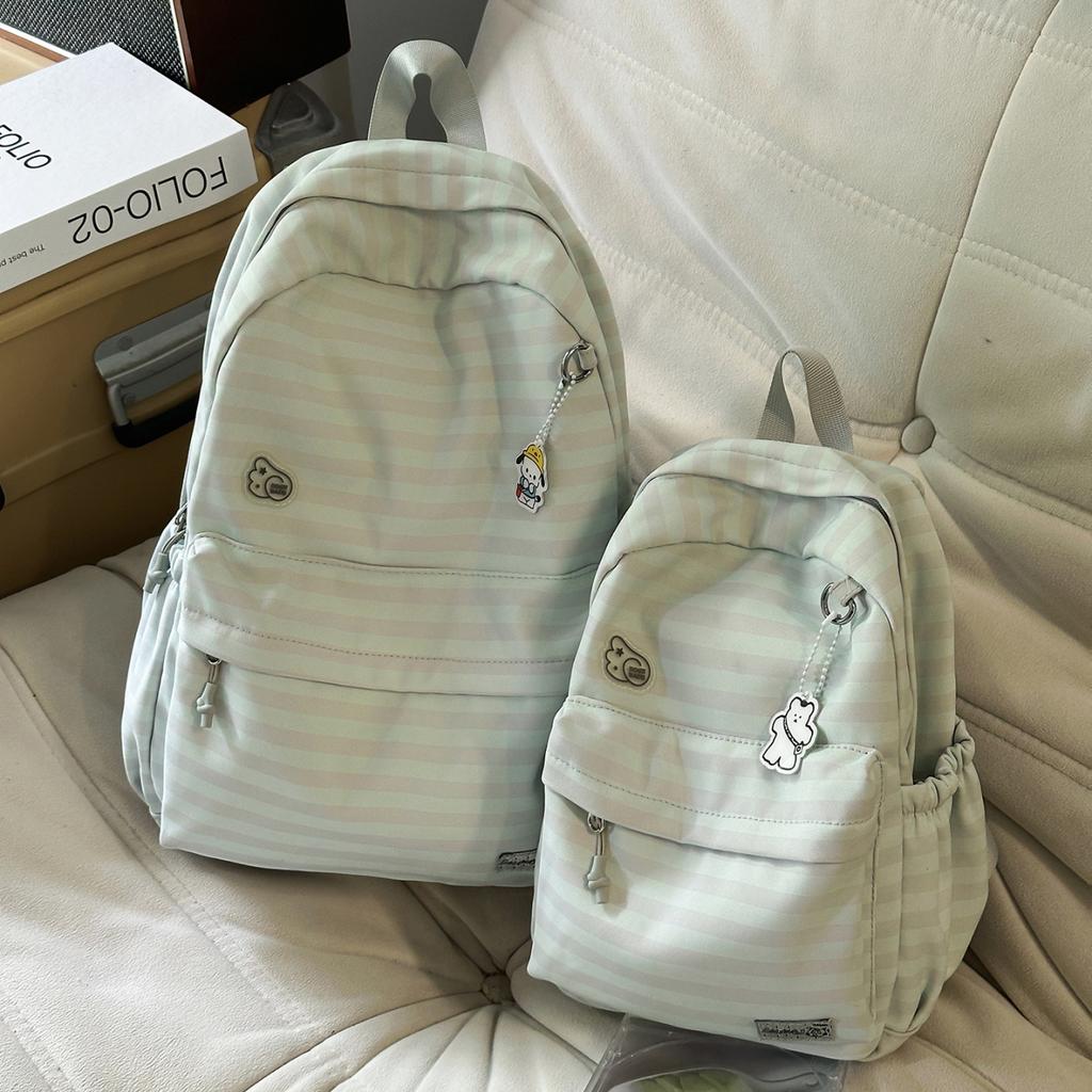 Schoolbag Korean backpack striped high-value student schoolbag versatile and lightweight student schoolbag large capacity simple backpack