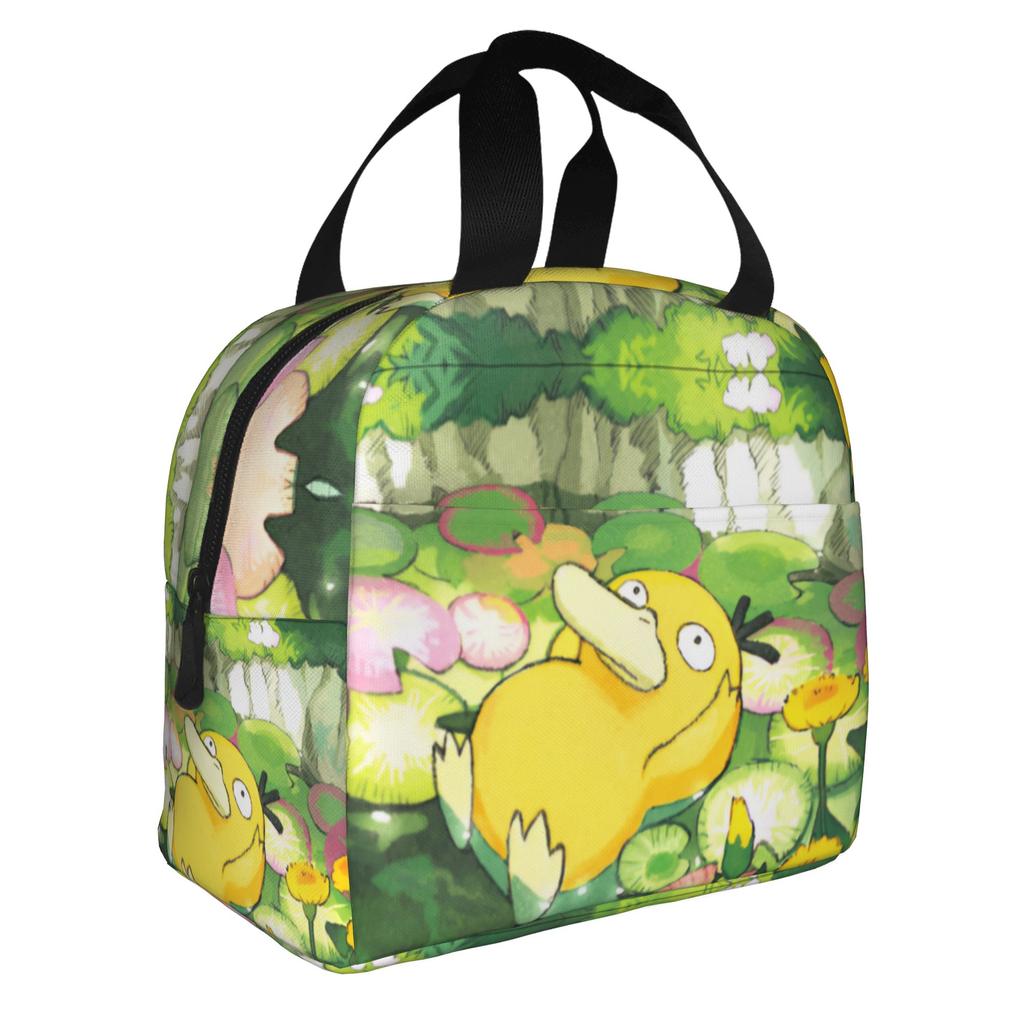 Custom P-Psyducks Insulated Lunch Bag for School Office Cartoon Leakproof Thermal Cooler Lunch Box Men Women