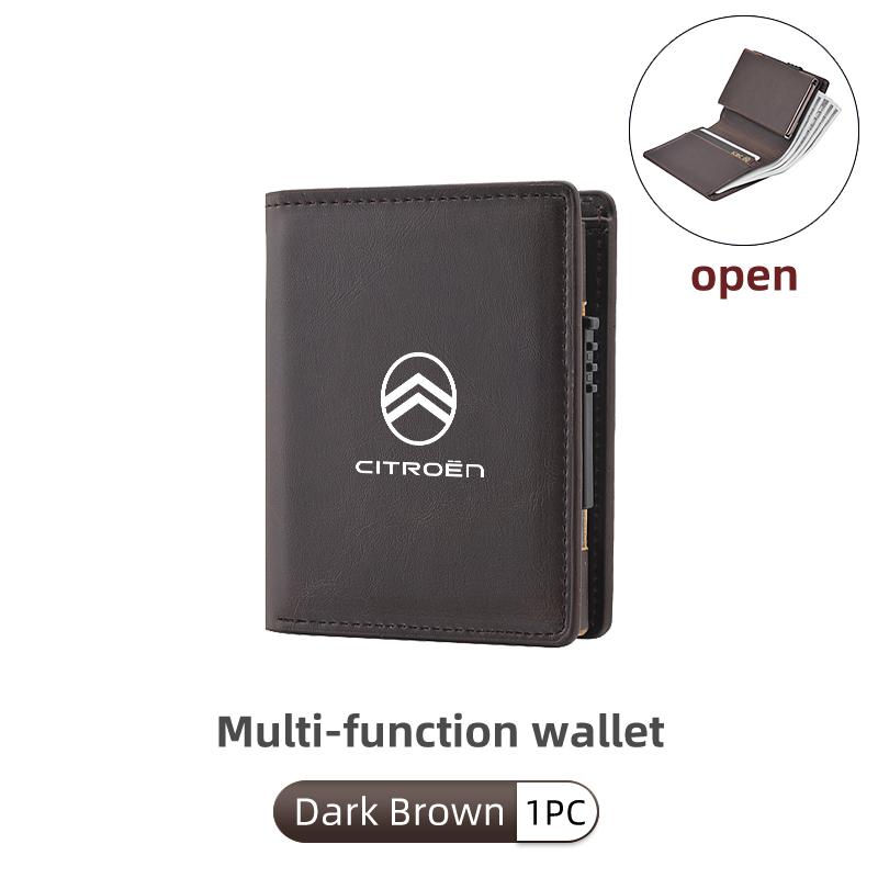 

Car Credit Card Holder Case Leather Multi-card Slot Wallet Credit Card Case Coin Wallet Holder For Citroen C4 C3 C5 C2 Celysee