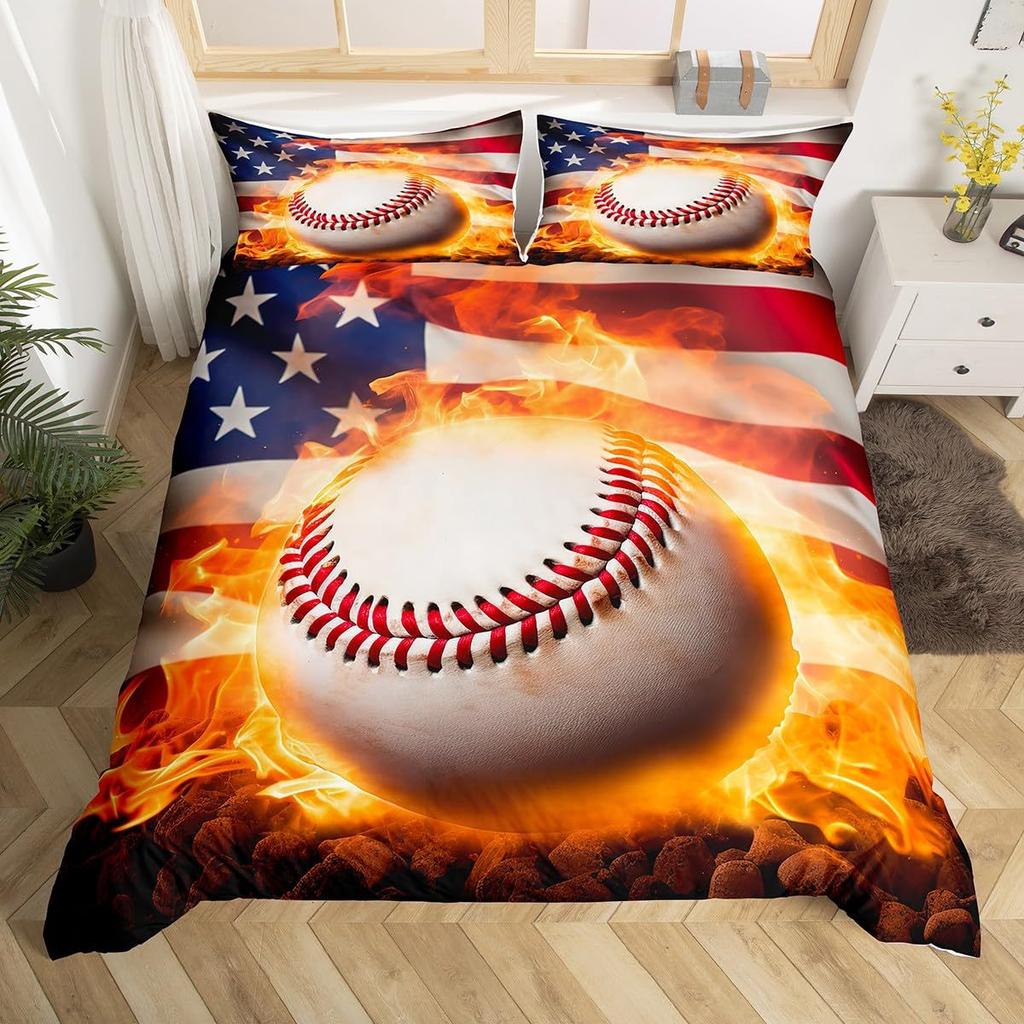 Red Agricultural Tractor Three-Piece Quilt Cover 3D Digital Printing Bedding Set Bed Cover