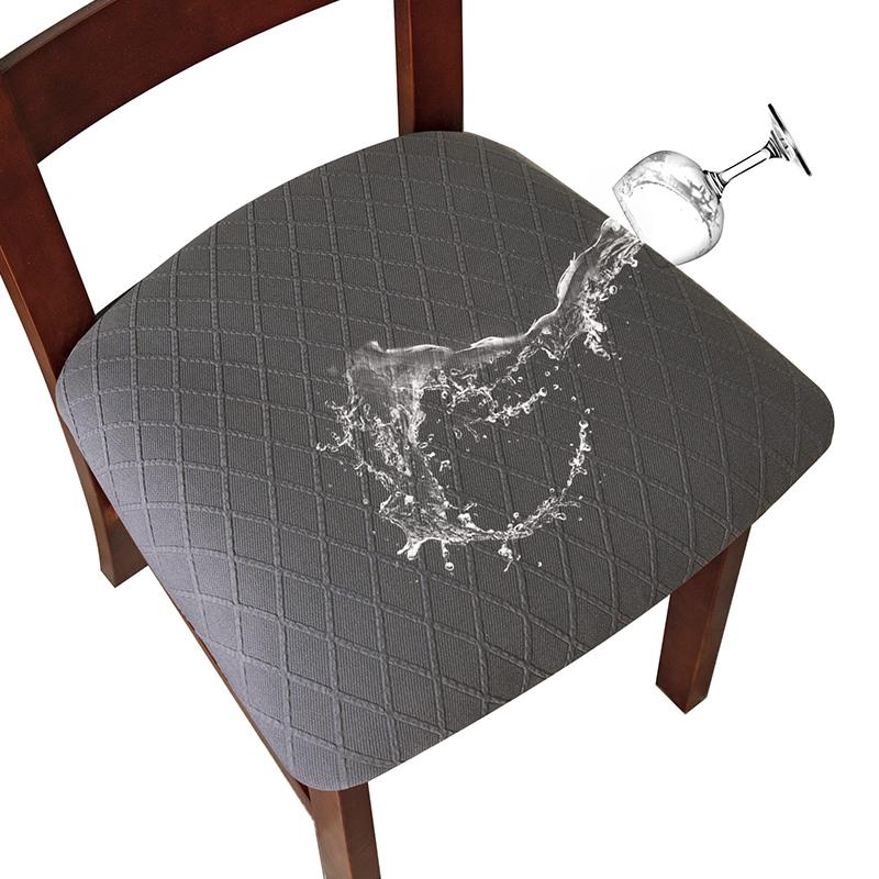 1Pc Polyester Dining Chair Dining Room Removable Cushion Covers Washable Upholstered WaterProof Chair Covers Elastic