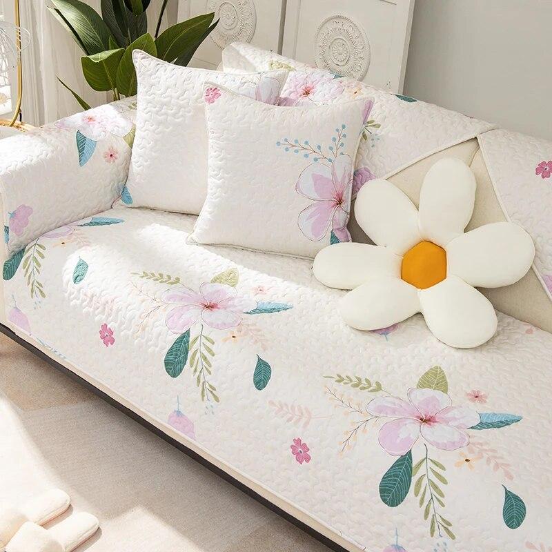 Four Seasons General Non-slip Small Floral Fabric Spring Cover Towel Covers Cloth Cotton Pastoral Style Sofa Cushions